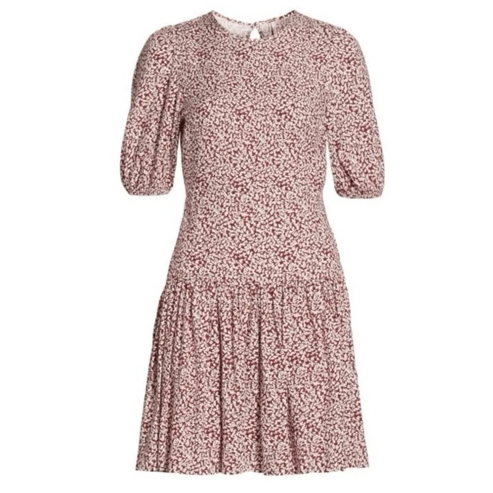 Free People Dancing in the Dark Mini Dress Red Burgundy Floral Boho Open Back S - Picture 10 of 15
